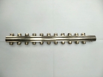 Коллектор никелированный 1''х11 вых. (24*19) под. линия, FIV