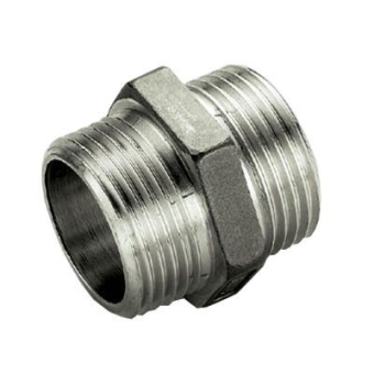 Ниппель НР-НР 3/8"x3/8" никелиров. латунь, Multibrand