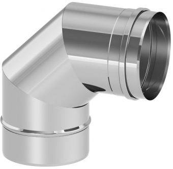 Отвод90° &Oslash;120, сталь 430 (0,5), одностенная система, Дымотек