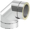 Отвод 87° Ø130, сталь 304/444L, двустенная система, Jeremias