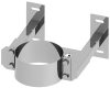 Стеновая опора отступ 50-150,  Ø130, сталь 304/316L, двустенная система, Jeremias