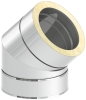 Отвод до 200Па, 45° Ø250, сталь 304/316L, двустенная система, , Jeremias