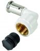 Угол 90° ВР 20x1/2" с заглушкой, PVDF, Henco