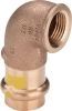 Угол 90° ВР 22x3/4" для газа, пресс, бронза, Viega