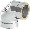Отвод с лючком ревизии для газа и жидкого топлива, 87° Ø130, сталь 304/316L, двустенная система, Jeremias