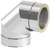 Отвод 90° Ø150, сталь 304/316L, двустенная система, Jeremias