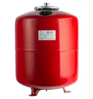 Расширительный бак на отопление 100 л. (цвет красный) на ножках, STOUT 