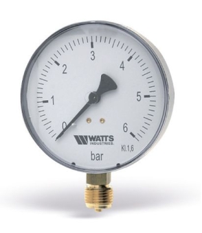 Манометр радиальный 100 мм, 0-10 бар, F+R200 (MDR) Watts