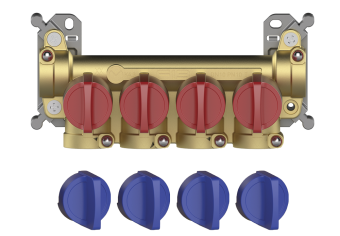 CK.3 Коллектор с запорными кранами DN10 4 выхода FASTEC F13, TECO