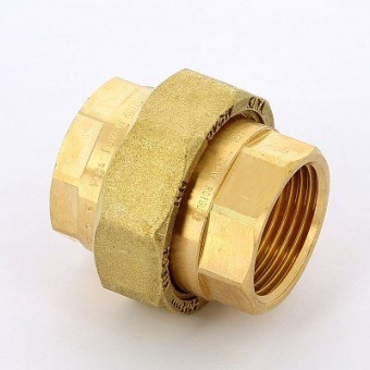 Сгон с НГ прямой ВР-ВР 1", плоская прокладка, бронза, Viega