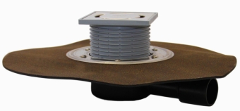 Трап горизонтальный DN40/50 (решетка 115x115) сифон "Primus", гидроизоляционное полотно, металлический подрамник, HL