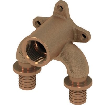 Водорозетка-тройник ВР 20x1/2"х20 закругленный, бронза, TECE