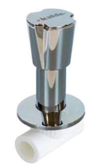 Вентиль 20, ручки - хромированные, трилистник, (PP) Kalde