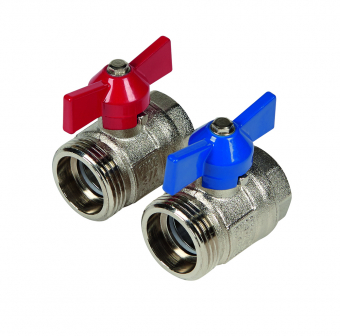 Кран шаровой 1"x1" с уплотнением, НГ никелированный, Henco