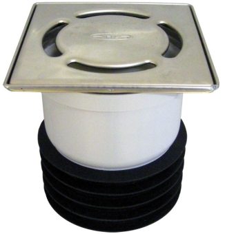 Трап вертикальный DN110 (решетка 115x115), 0.46 л/с, сифон "Primus", металлический подрамник, HL