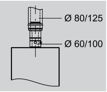60/100/PP Переходник LAS 60/100 на 80/125, Viessmann