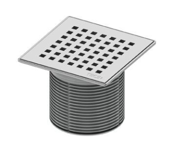 Монтажный элемент с декоративной решеткой 150x150 "quadratum" в стальной рамке, TECEdrainpoint S