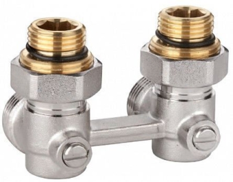 Узел нижнего подключения угловой 1/2"-3/4" концовка евроконус, для 2-х трубных систем, Viessmann