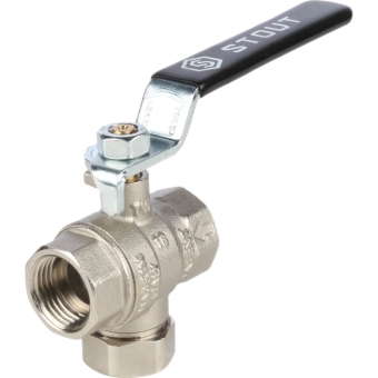 Кран шаровой для воды ВВ 3/4" с фильтром, рычаг, (латунь) STOUT