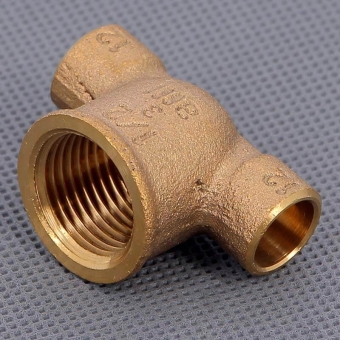 Тройник ВР 35x1/2"х35, пайка, бронза, Viega