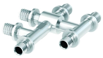 Двойной тройник 16х16х16, никелиров. латунь, TECE