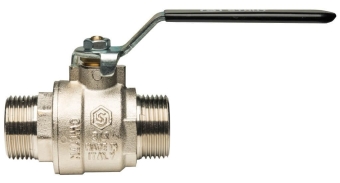 Кран шаровой для воды Нр*Нр 1*1/4" полный проход, рычаг, (латунь) STOUT