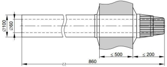 60/100/Al Коаксиальный проход через наружную стену (без колена), Viessmann