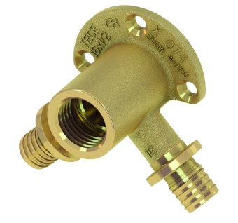 Водорозетка-тройник ВР 16x1/2"х16, латунь, TECE