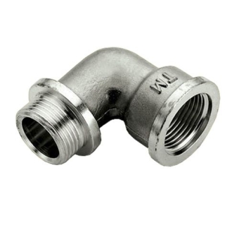 Угол 90° НР-ВР 1/2"x1/2" с упором, никелиров. латунь, Multibrand