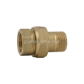Сгон с НГ прямой НР-НР 1*1/4", плоская прокладка, латунь, UNI-FITT