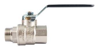 Кран шаровой для воды Нр*Вр 2" полный проход, рычаг, (латунь) STOUT