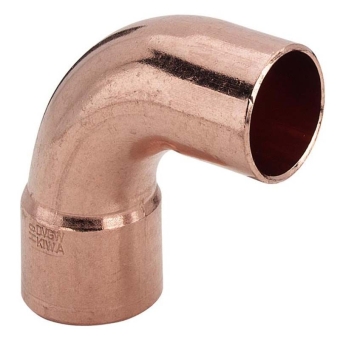 Отвод 90° однораструб, 28х28, пайка, медь, Viega