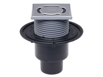 Трап вертикальный DN50/75/110 (решетка 115x115), 0.67 л/с, РР подрамник, HL