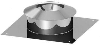 Крышка шахты с проходной пластиной основания, &Oslash;250, сталь 430 (0,5), одностенная система, Дымотек