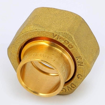 Гайка накидная ВР 15x3/4" плоское уплотнение, пайка, бронза, Viega