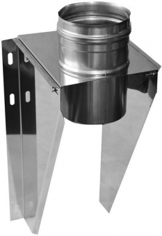 Опорная консоль с проходной пластиной основания, &Oslash;150, сталь 430 (0,8), одностенная система, Дымотек