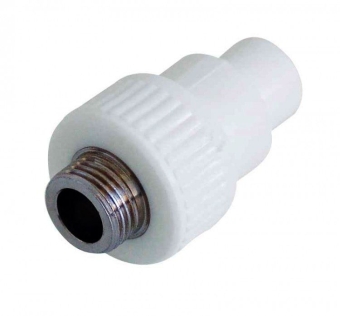 Муфта комбинированная с наружной резьбой 20x1/2" с выпуском, (PP) Kalde