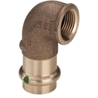 Угол 90° ВР 22x1", пресс, бронза, Viega