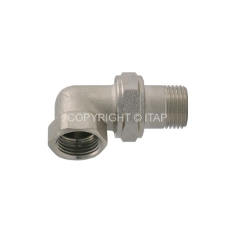 Сгон с НГ угловой НР-НР 1*1/4", коническое уплотнение, латунь никелированная, ITAP