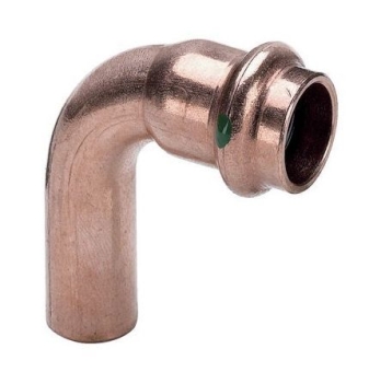 Угол 90° однораструб, 42х42, пресс, медь, Viega