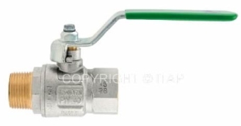Кран шаровой для воды Вр*Вр 1*1/4" полный проход, рычаг, (латунь) "377 GREEN" ITAP