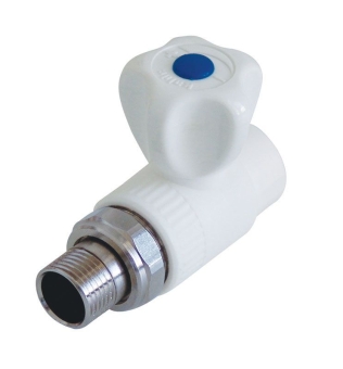 Кран шаровой разборный прямой с накидной гайкой 25x 1/2", (PP) Kalde