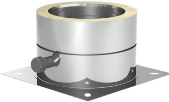 Пластина основания напольная с выпуском конденсата,  &Oslash;250, сталь 304/316L, двустенная система, Jeremias