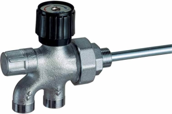 Узел нижн. подкл. с регул. и зап. вент. (рапира) 1/2" конц. (24*19), 1-но трубных систем, FAR