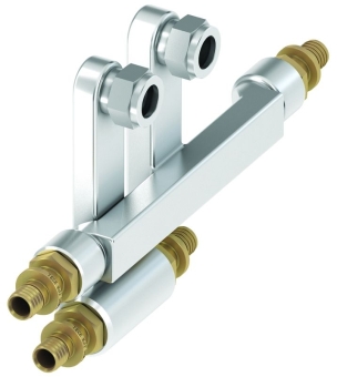 Двойной тройник 16х15, латунь, TECE