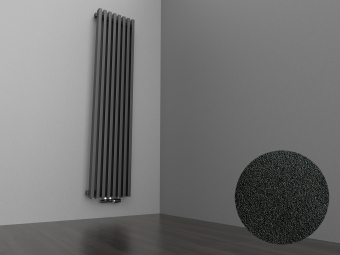 Радиатор QUADRUM 40 V 2000-4 CU, секций 4, высота 2000, RAL 1T103S9005 чёрный матовый муар, KZTO