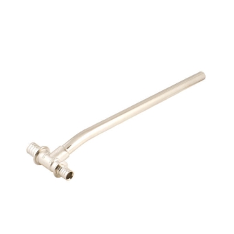 Монтажная трубка проходная 25х15х25 250 мм для подкл. радиатора, никелиров. медь, STOUT